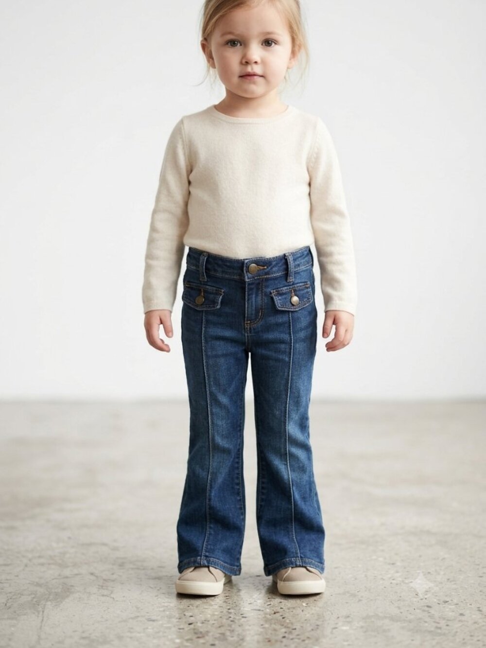 Baby Gap Favourite Flare Jeans 3T Dark Wash Denim Flap Pocket Front Seam